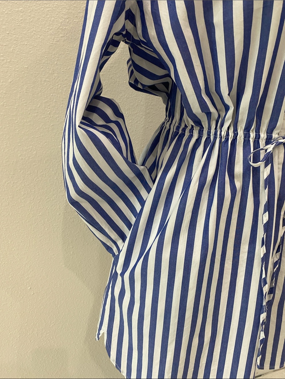 Steve Madden Rani Blue & White Vertical Stripe Shirt Dress. Sz Small. NWT - Picture 6 of 10